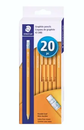 Staedtler HB #2 Yellow Graphite Pencils, 20 Pack