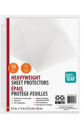 PEN+GEAR HEAVY WEIGHT SHEET PROTECTORS, 10 Count