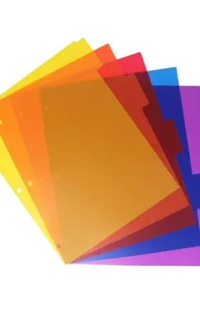 Poly 5 Tab Dividers, 5 Tab Dividers