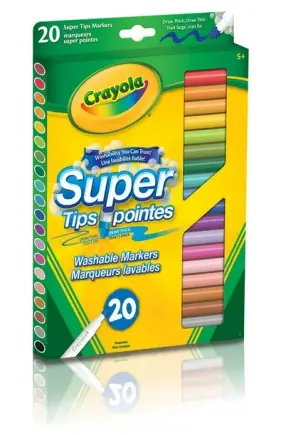Crayola Super Tips Washable Markers, 20 Count