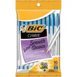 BIC Cristal Extra Smooth Ballpoint Pens, (1.0 mm) 10P