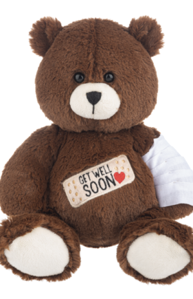 12"GET WELL CUDDLY BEAR W/CAST