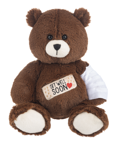 12"GET WELL CUDDLY BEAR W/CAST