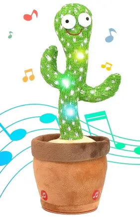 Cactus Sound Mimicking Led Dancing Plush Toy - Battery