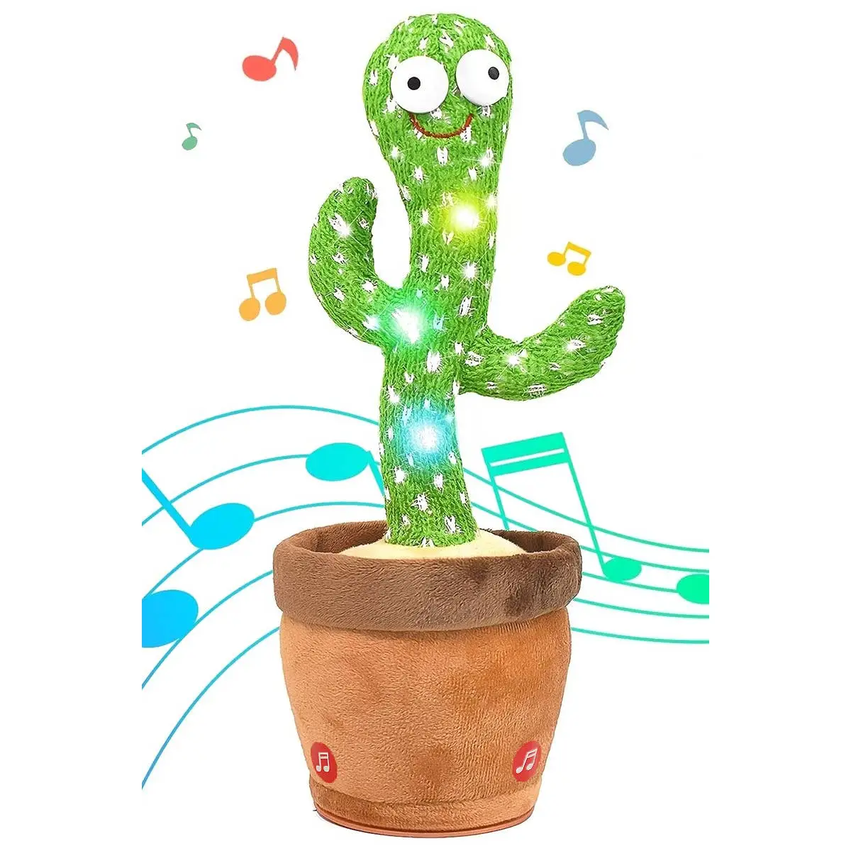 Cactus Sound Mimicking Led Dancing Plush Toy - Battery