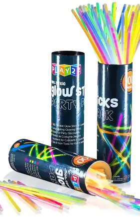 100 Pc 8” Ultra Bright Glow Sticks Bulk Party Pack