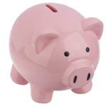 6" PIG MONEY BANK,PK,POLYRESIN Pink