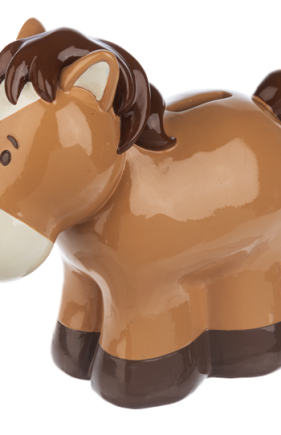 7" HORSE MONEY BANK,POLYRESIN