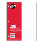 Hilroy® Refill Paper Ruled, 200 Sheets, Three hole