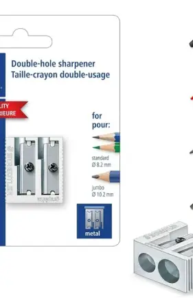 Metal Pencil Sharpener 2 Holes