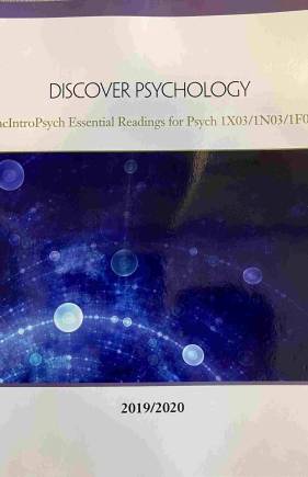 Discover Psychology, PSYCH 1X03/1N03/1F03 – McMaster University Custom Publication